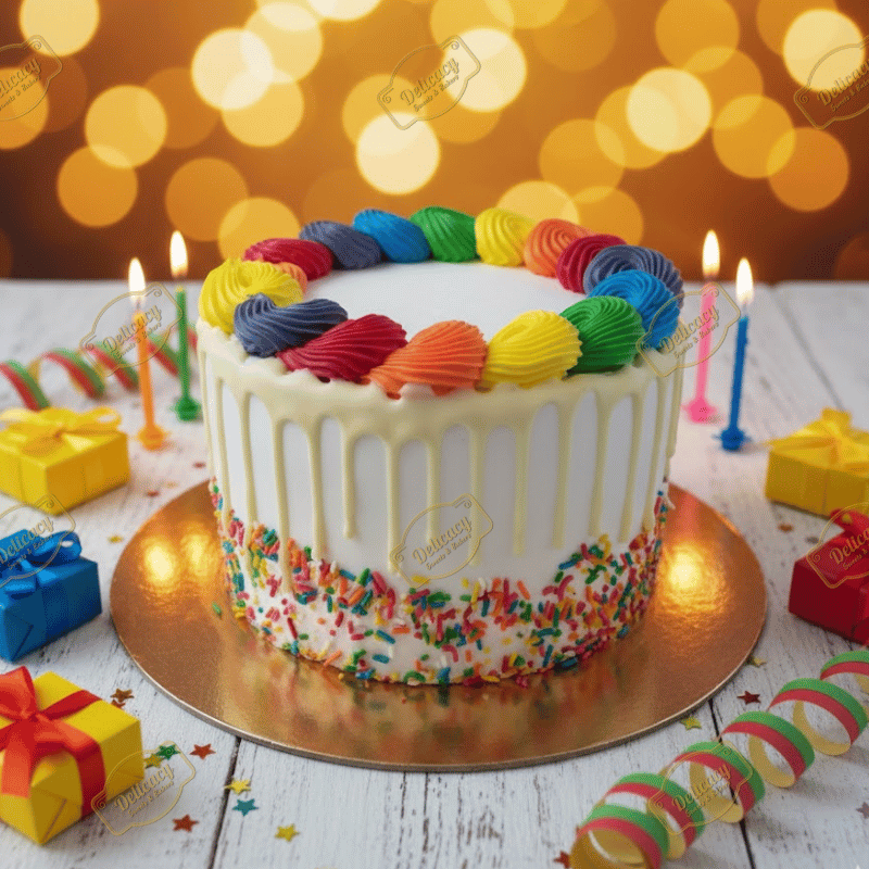 Rainbow Colour Cake